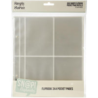Simple Stories Sn@p! Pocket Pages For 6"X8" Flipbooks 10/Pkg - 3x4 Pockets